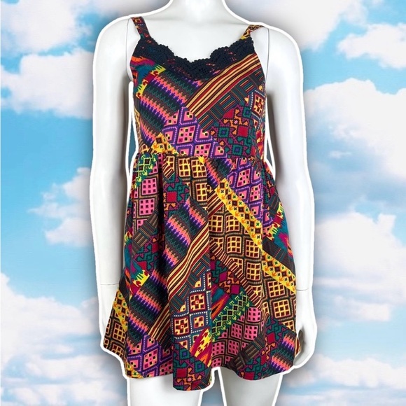 Band of Gypsies Dresses & Skirts - NWT ZOE & ROSE BAND OF GYPSIES Boho Tribal Print Fit & Flare Mini Dress Africa